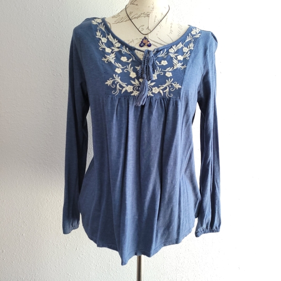 SONOMA Blue Boho Top - Picture 1 of 4